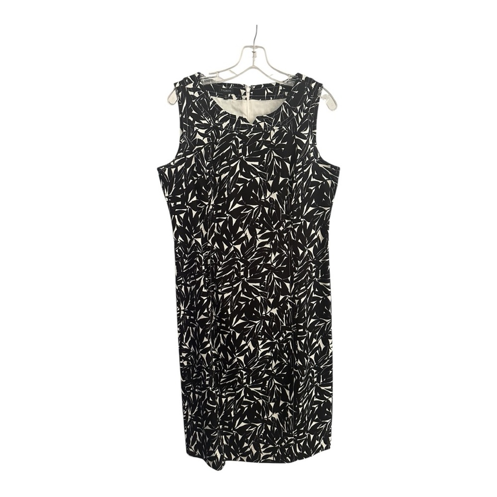 Talbots Monochrome Leaf Print Midi Dress